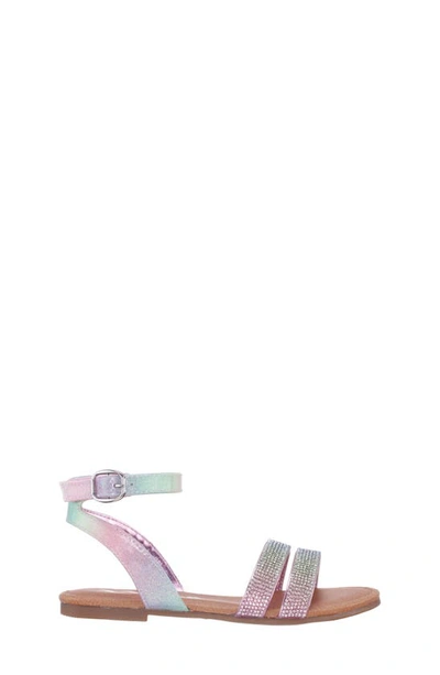 Nina Kids' Cameena Ankle Strap Sandal In Pastel Rainbow Coated Glt