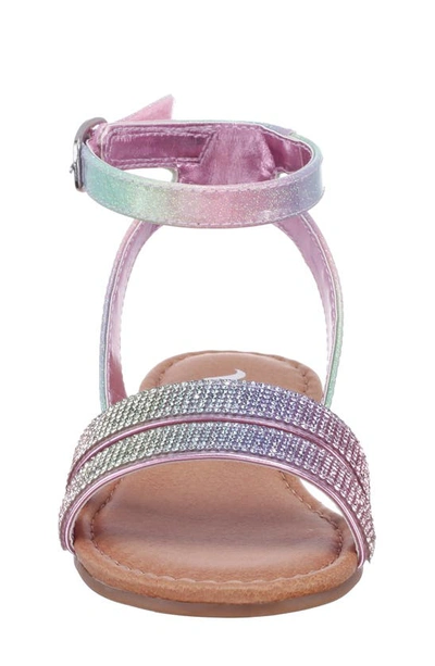 Nina Kids' Cameena Ankle Strap Sandal In Pastel Rainbow Coated Glt