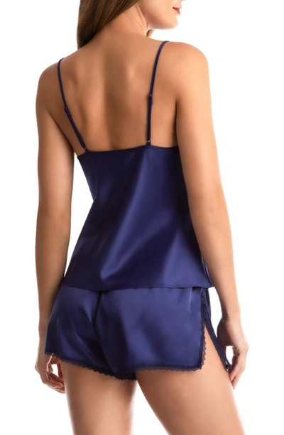 In Bloom By Jonquil Bailey Lace & Satin Short Pajamas In Navy