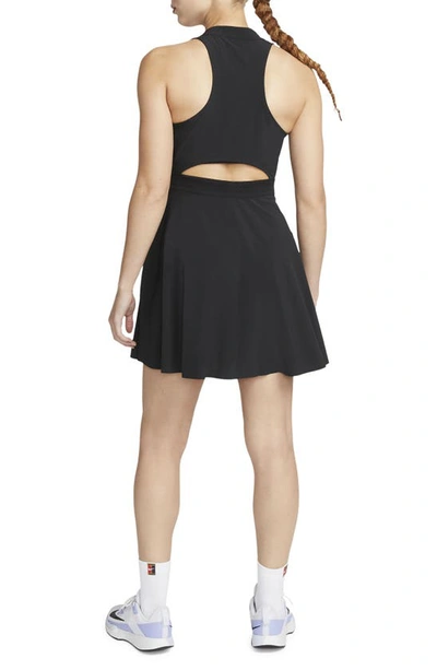 Shop Nike Club Dri-fit Racerback Dress In Black/ White