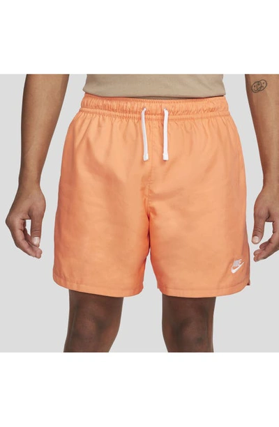 Shop Nike Woven Lined Flow Shorts In Orange Trance/white