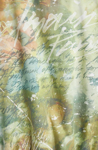 Balmain Reversible Bomber Jacket With Multicolored Sky Print In Green