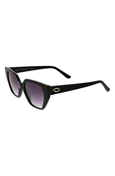 Oscar De La Renta 51mm Square Cat Eye Sunglasses In Black