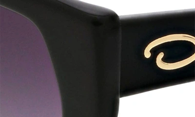 Oscar De La Renta 51mm Square Cat Eye Sunglasses In Black