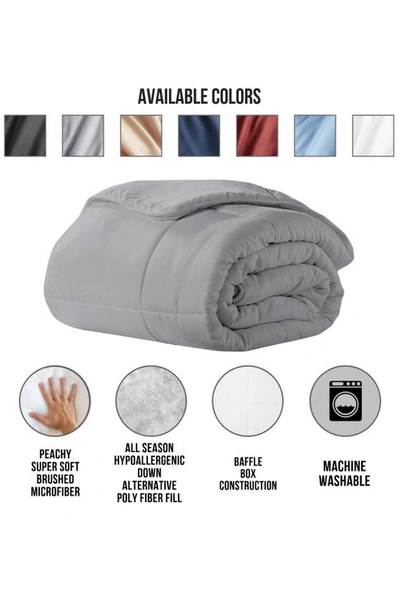 Shop Ella Jayne Home Microfiber Down-alternative Solid Color Comforter In Grey