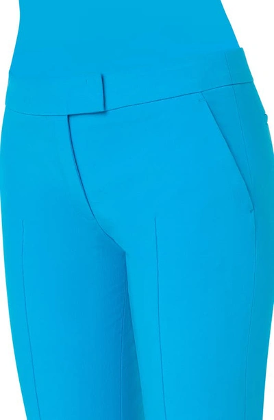 Shop Akris Punto Frankie Stretch Cotton Gabardine Pants In Turquoise