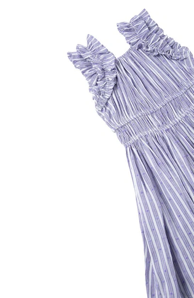 Shop Habitual Kids' Stripe Ruffle Dress In Purple