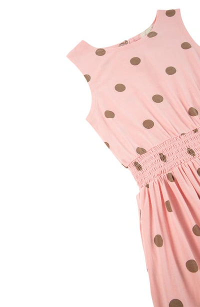 Shop Peek Aren't You Curious Kids' Polka Dot Sleeveless Smock Waist Dress In Light Pink