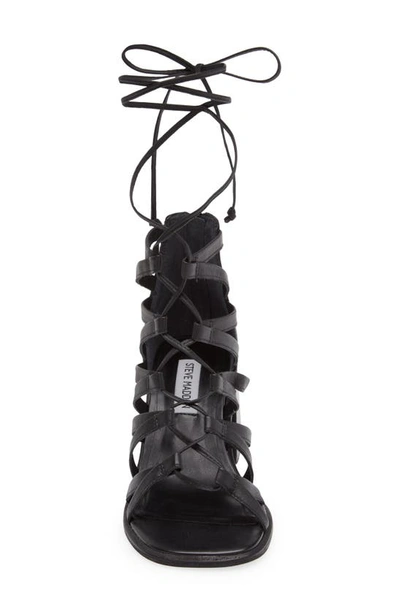 Shop Steve Madden Cherri Strappy Sandal In Black Leather