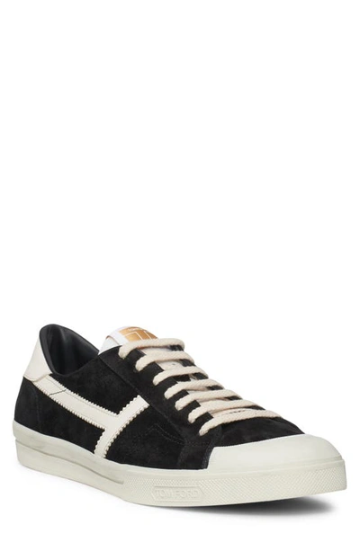 Shop Tom Ford Jarvis Low Top Sneaker In Black/ Beige/ Cream