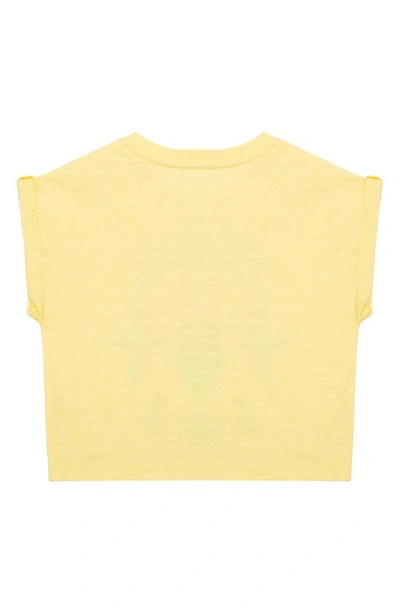 Shop Peek Aren't You Curious Kids' Peace & Love Cotton Crop Graphic Tee In Light Yellow