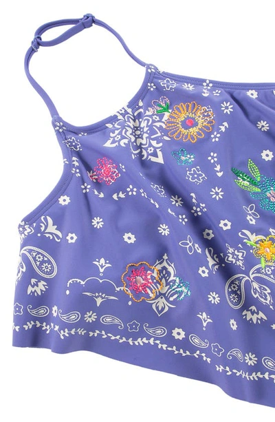 Shop Peek Aren't You Curious Kids' Floral Print Two-piece Swimsuit In Blue