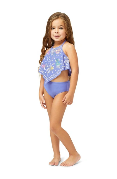 Shop Peek Aren't You Curious Kids' Floral Print Two-piece Swimsuit In Blue