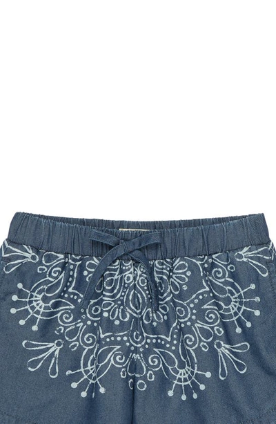 Shop Peek Aren't You Curious Kids' Bandana Print Pull-on Shorts In Indigo
