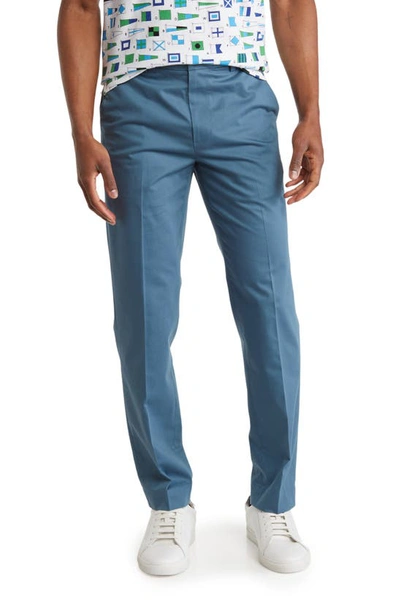 Shop Brooks Brothers Cotton Stretch Flat Front Chino Pants In Real Teal