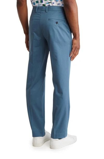 Shop Brooks Brothers Cotton Stretch Flat Front Chino Pants In Real Teal