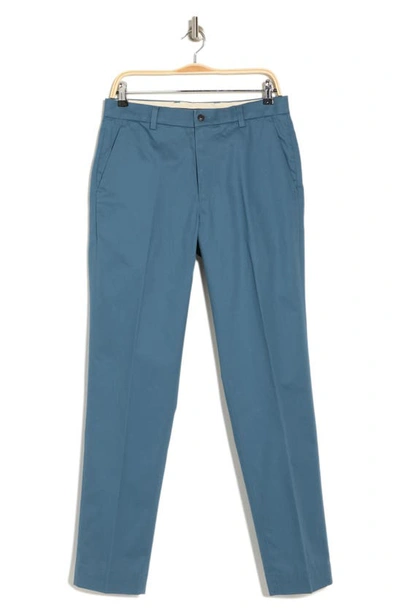 Brooks Brothers Cotton Stretch Flat Front Chino Pants In Real Teal