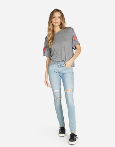 Lauren Moshi Linnea Butterfly Wings In Heather Grey
