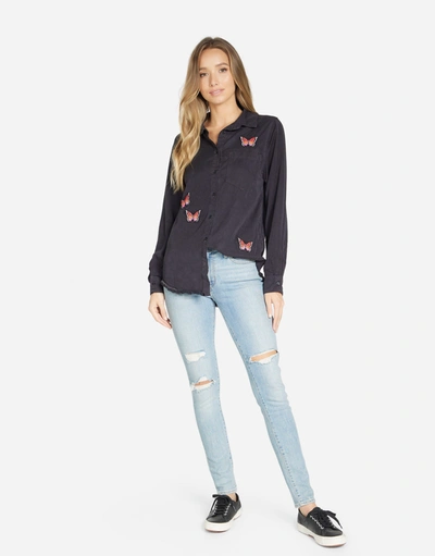 Lauren Moshi Sloane Butterfly Wings In Black