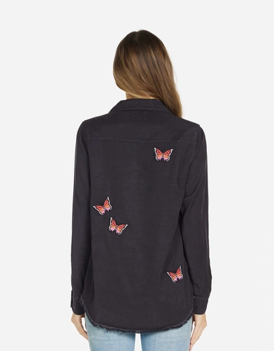 Lauren Moshi Sloane Butterfly Wings In Black