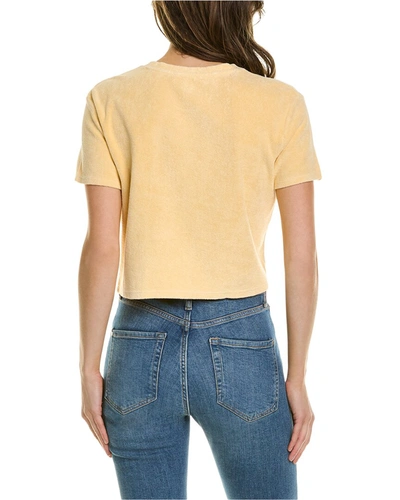 Shop Dannijo Cropped Terry T-shirt In Yellow