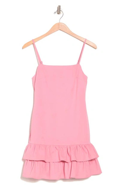 Shop Bcbgeneration Tiered Ruffle Hem Minidress In Coral Pink