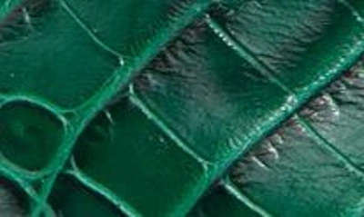 Shop Frame Le Sunset Croc Embossed Slipper In Emerald Croco