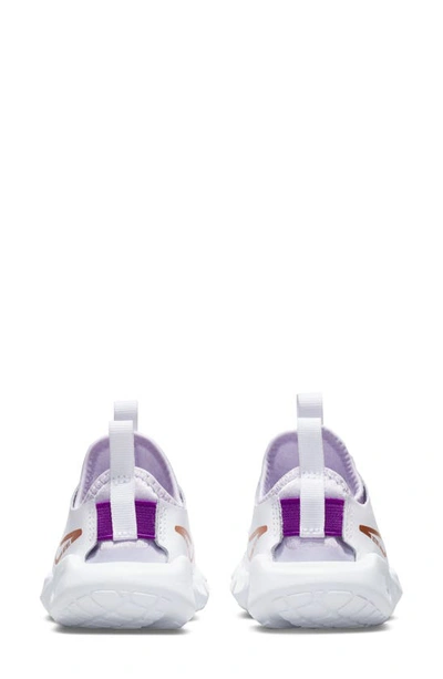 Shop Nike Kids' Flex Runner 2 Slip-on Running Shoe In White/ Violet/ Purple/ Copper