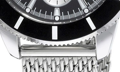 Shop Porsamo Bleu Brandon Mesh Strap Chronograph, 44mm In Silver-black