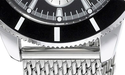 Porsamo Bleu Brandon Mesh Strap Chronograph, 44mm In Silver-black