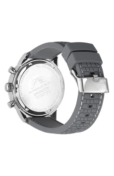 Porsamo Bleu Poramo Bleu Men's Brandon Silicone Strap Watch 1013cbrr In Grey