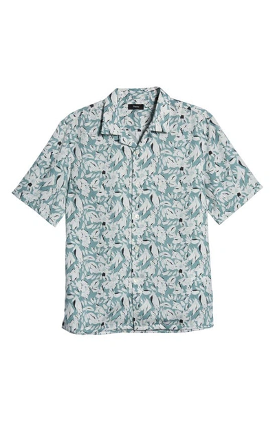 Shop Theory Daze Tossed Floral Print Short Sleeve Button-up Shirt In Stratus Multi