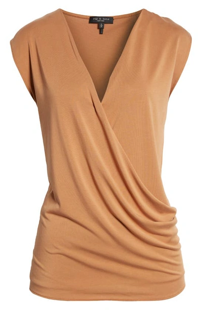 Shop Rag & Bone Christy Drape Top In Ltbrown