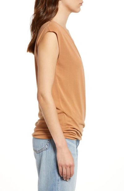 Rag & Bone Christy Draped Surplus Top In Ltbrown
