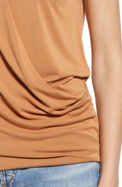 Rag & Bone Christy Draped Surplus Top In Ltbrown
