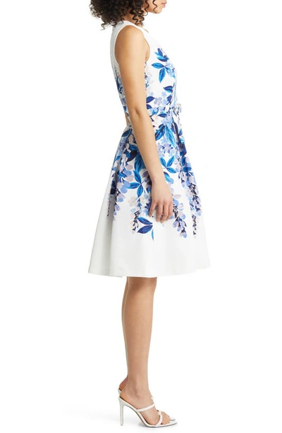 Eliza J Floral Midi Dress In Blue
