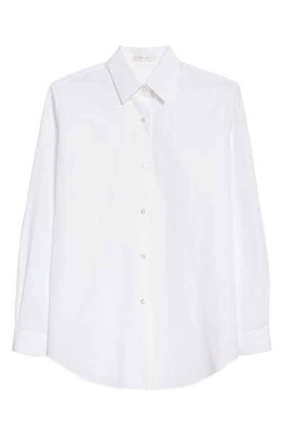 Shop The Row Blaga Long Sleeve Cotton Poplin Button-up Shirt In White