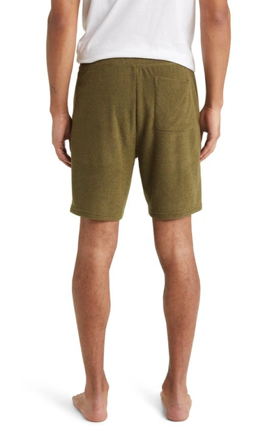 Shop Ugg Dominick Brushed Terry Pajama Shorts In Burnt Olive