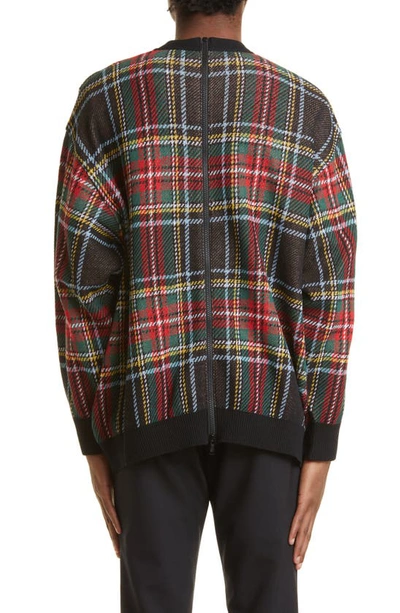 Shop Undercover Tartan Plaid Cotton Cardigan In Black Check