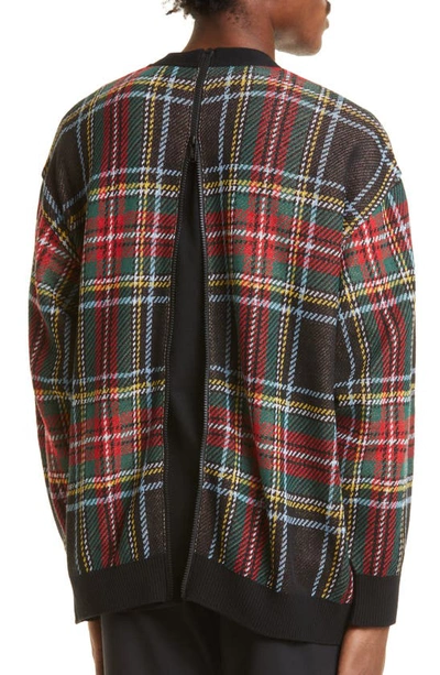 Shop Undercover Tartan Plaid Cotton Cardigan In Black Check