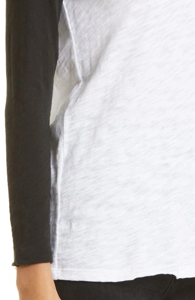 Shop Atm Anthony Thomas Melillo Destroyed Cotton Baseball T-shirt In White Combo