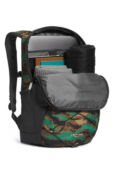 Shop The North Face Jester Water Repellent Backpack In Deep Grass Green Camo/grey