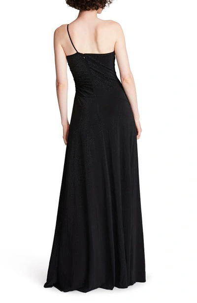 Shop Halston Giselle Crystal Stretch Jersey Gown In Black