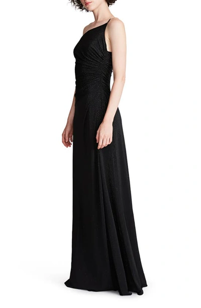 Shop Halston Giselle Crystal Stretch Jersey Gown In Black