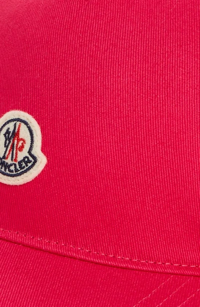 Shop Moncler Logo Patch Baseball Cap In Pink