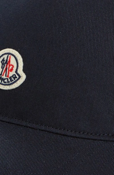 Shop Moncler Logo Patch Baseball Cap In Blue