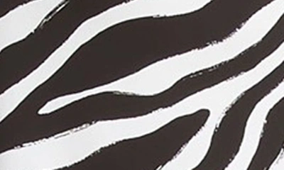 Shop Michael Kors Zebra Print Long Sleeve Jersey Minidress In 061 Brushstroke Zebra Black