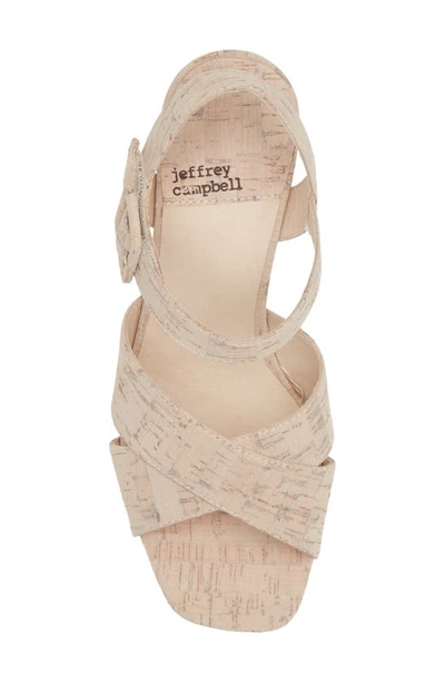 Shop Jeffrey Campbell Amma Platform Slingback Sandal In White Wash Cork