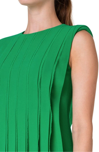 Shop Akris Pleated Silk Gown In 055 Leaf