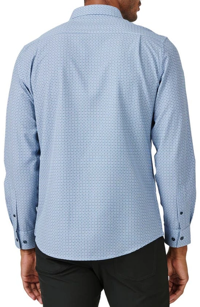 Shop 7 Diamonds Landon Geo Print Performance Button-up Shirt In Light Blue